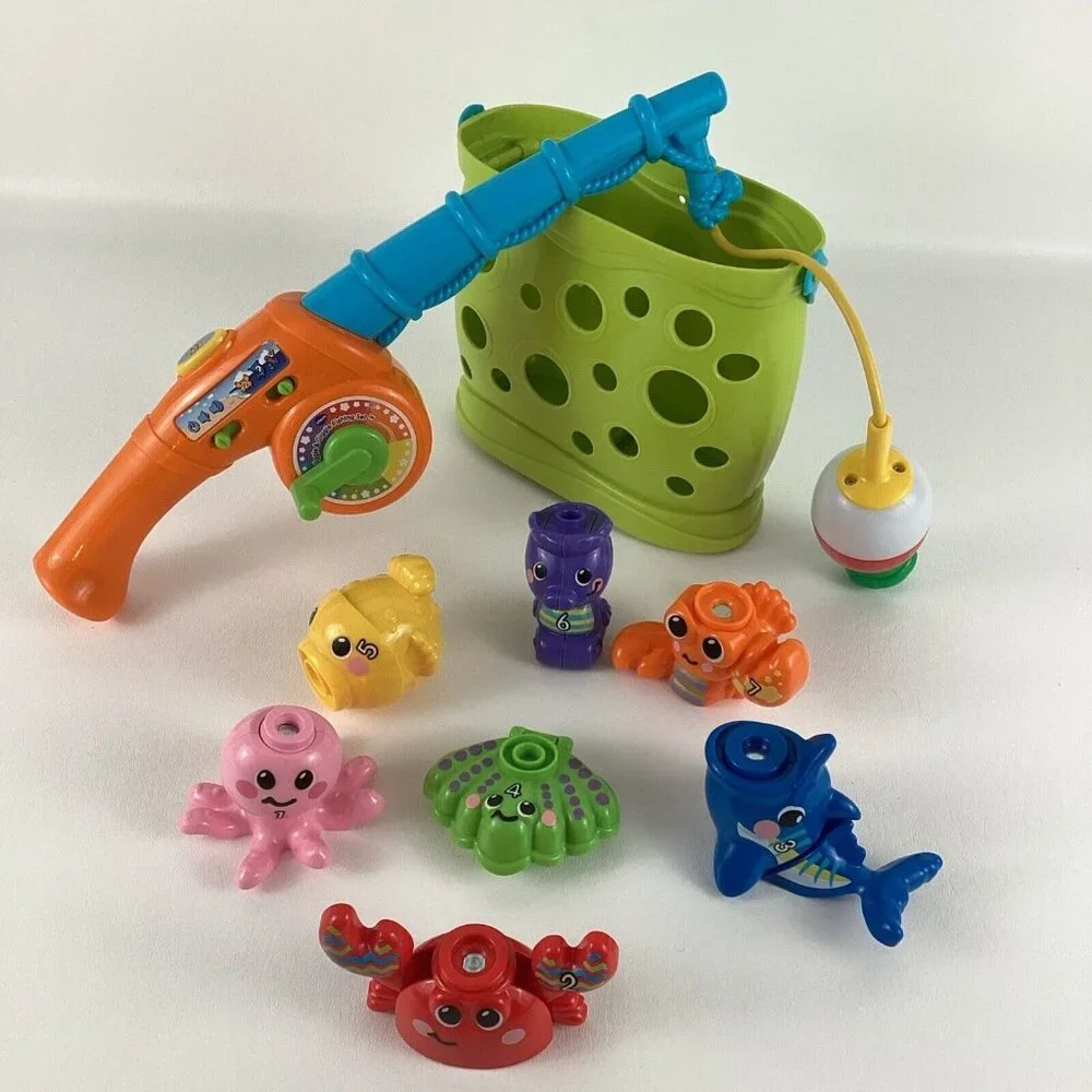 VTech Jiggle & Giggle Fishing Set Smart Pole Sea Creatures Learning Toy Bobber A